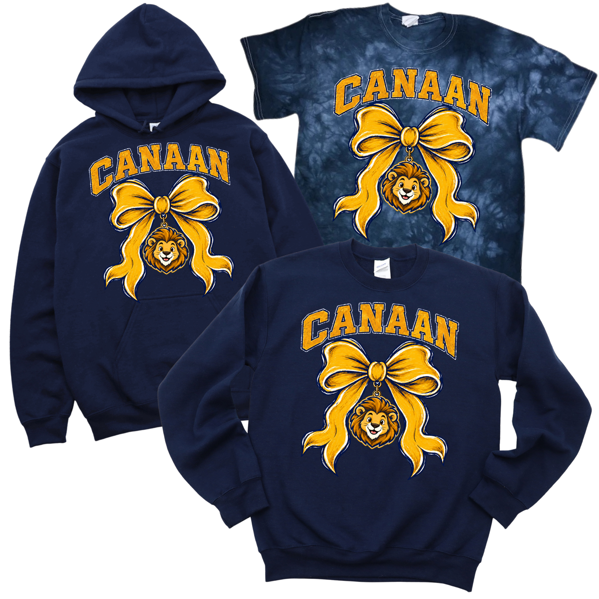 Canaan Lion Charm Bow - Navy | Canaan Spiritwear Fundraiser | LI Spirit & Sports Apparel