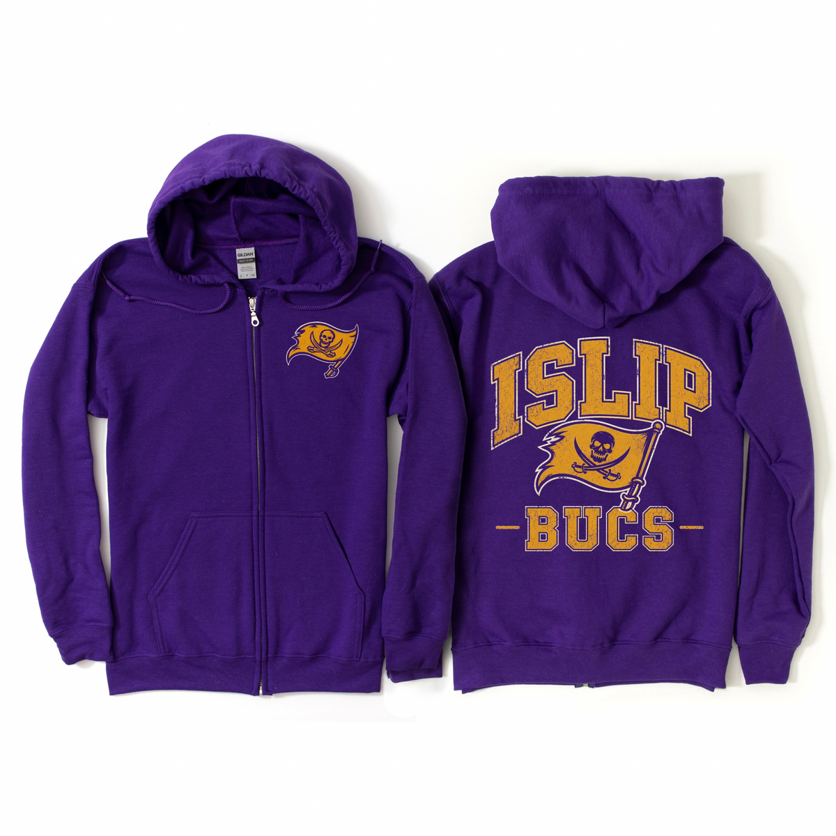 Bucs Varsity Zip-Up Hoodie - Purple | Sherwood Elementary Spiritwear Fundraiser | LI Spirit & Sports Apparel