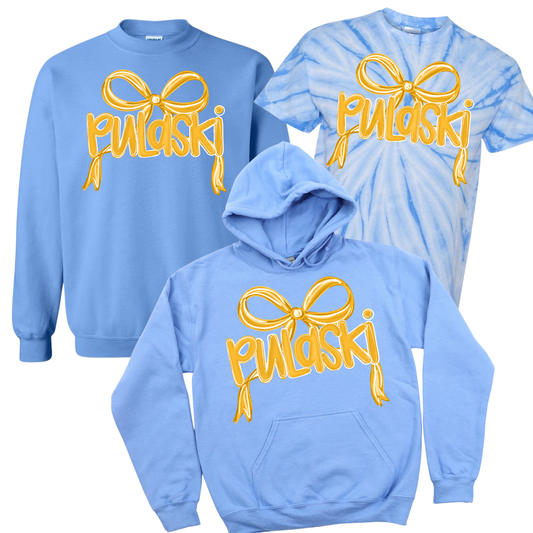 Pulaski Bow - Carolina Blue | Pulaski Road Spiritwear Fundraiser | LI Spirit & Sports Apparel