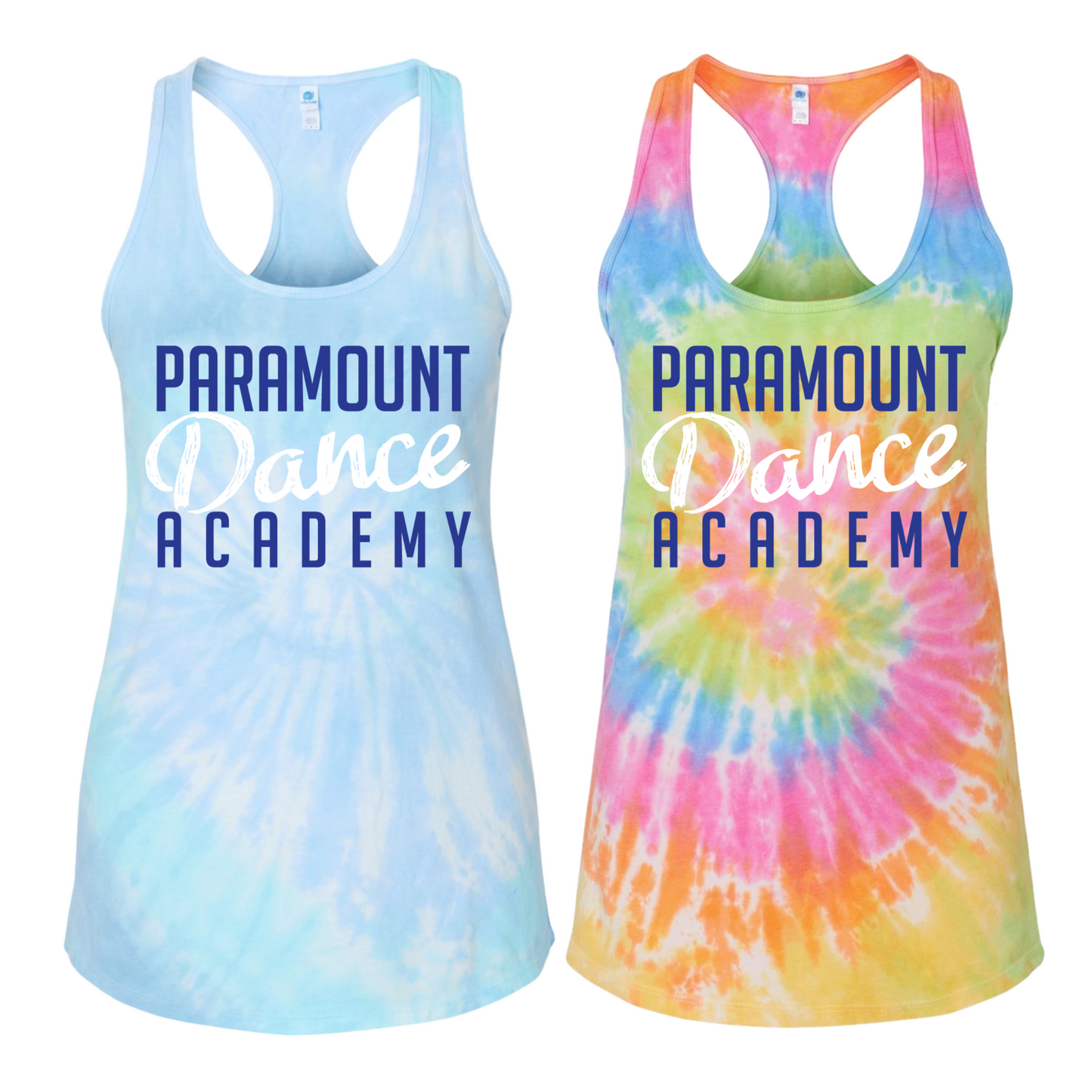 Paramount Dance Academy Tie Dye Tank Tops [Adult Sizes Only] | Paramount Dance Academy | LI Spirit & Sports Apparel