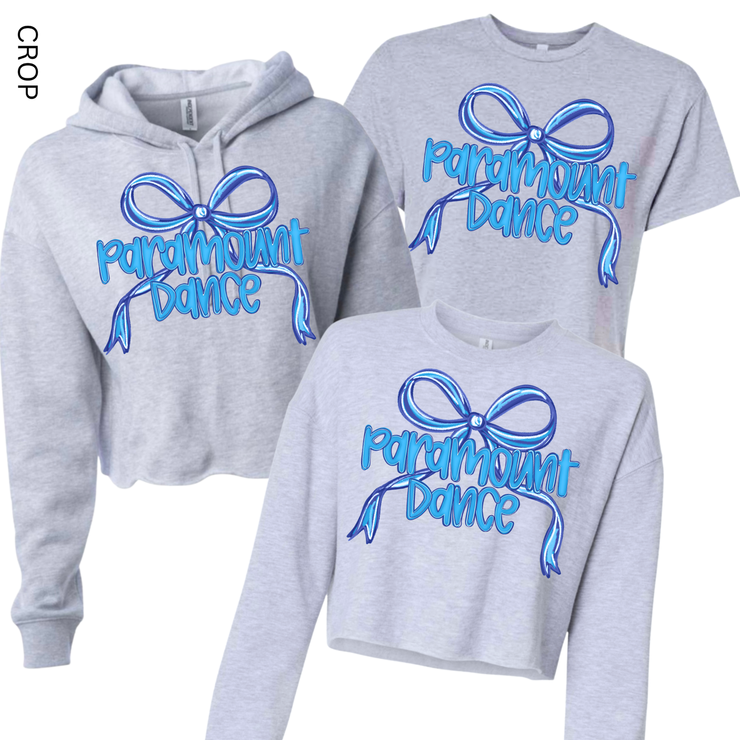 Paramount Dance Bow Cropped - Athletic Gray [Adult Sizes Only] | Paramount Dance Academy | LI Spirit & Sports Apparel