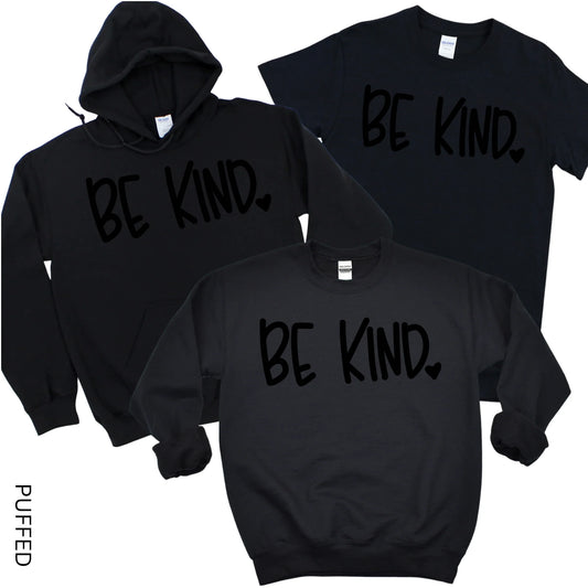 Puffed Be Kind - Black on Black | Dryden Elementary Spiritwear Fundraiser | LI Spirit & Sports Apparel