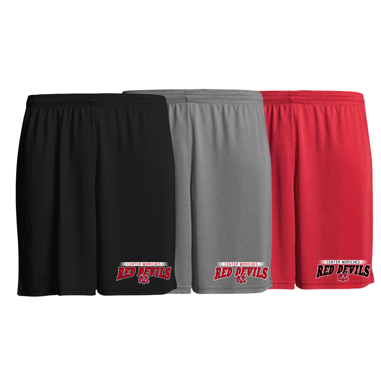 Center Moriches Red Devils Arch Boys/Mens Shorts | Center Moriches HS Spiritwear Fundraiser | LI Spirit & Sports Apparel