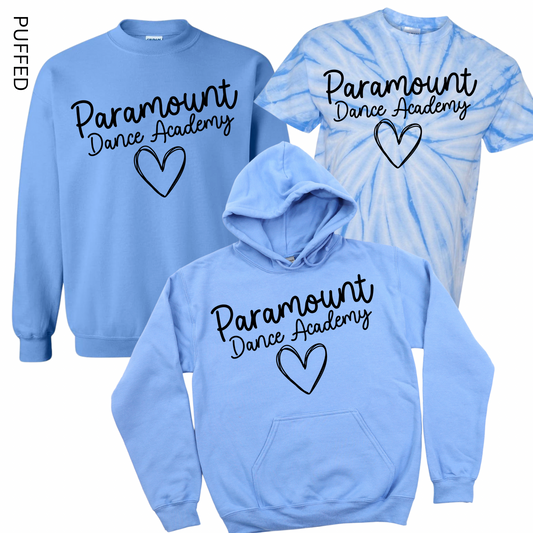 Puffed Paramount Dance Academy Heart | Paramount Dance Academy | LI Spirit & Sports Apparel