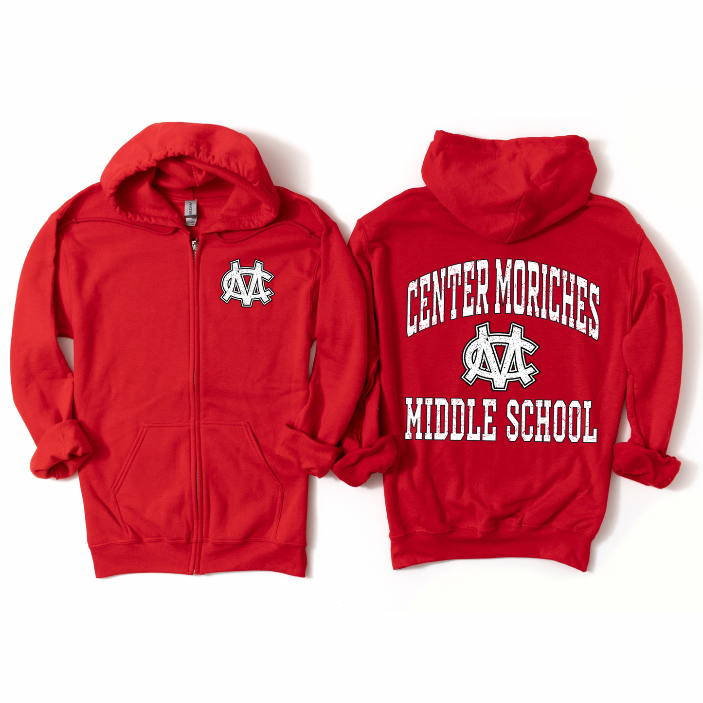 CM Collegiate Pride Zip-Up Hoodie | Center Moriches MS Spiritwear Fundraiser | LI Spirit & Sports Apparel