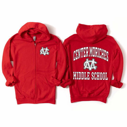 CM Collegiate Pride Zip-Up Hoodie | Center Moriches MS Spiritwear Fundraiser | LI Spirit & Sports Apparel