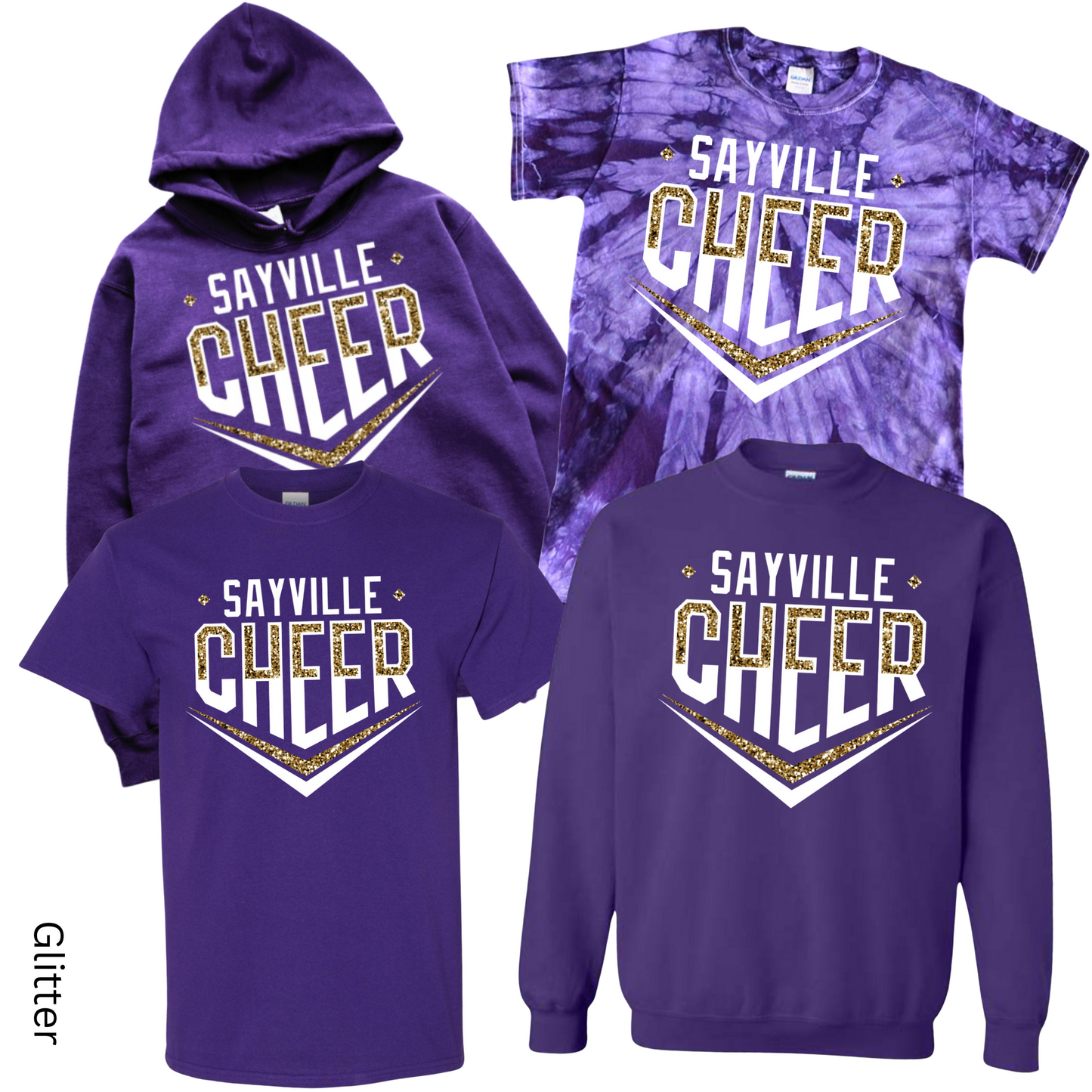 Glitter Sayville Cheer | Sayville Cheer Spiritwear Fundraiser | LI Spirit & Sports Apparel