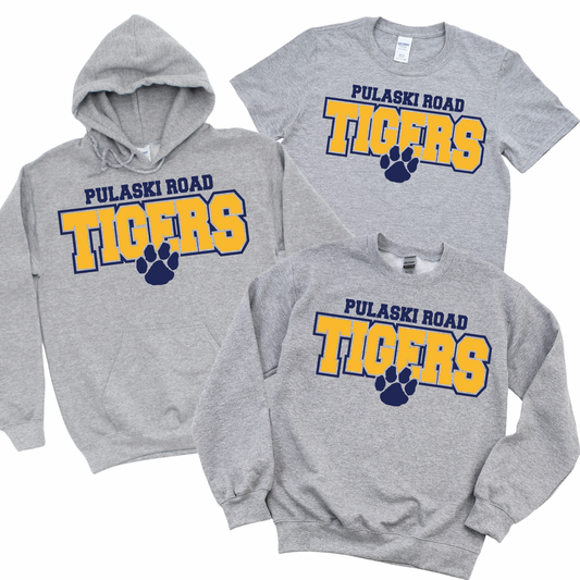 Pulaski Road Tigers - Athletic Gray | Pulaski Road Spiritwear Fundraiser | LI Spirit & Sports Apparel