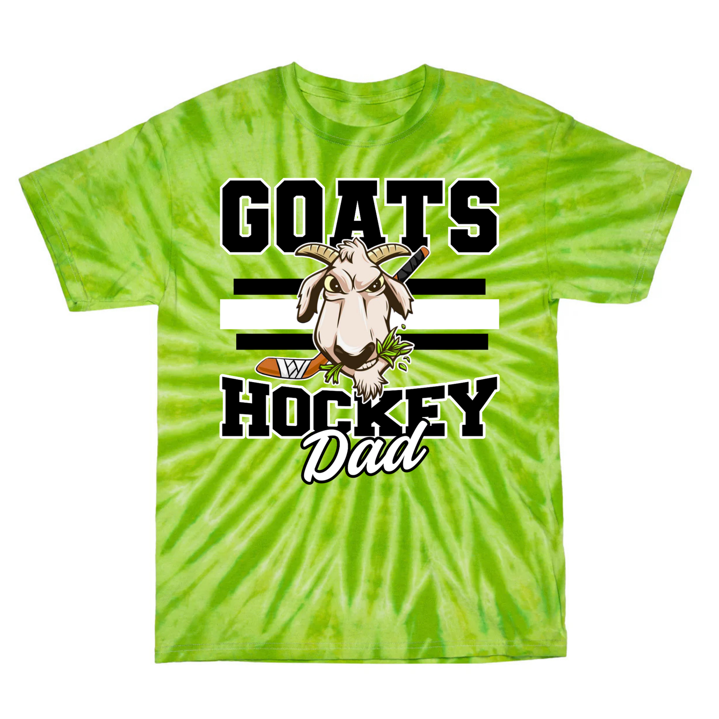 Goats Hockey Dad Tie Dye T-Shirt | Goats Hockey Spiritwear | LI Spirit & Sports Apparel