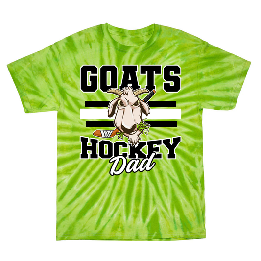 Goats Hockey Dad Tie Dye T-Shirt | Goats Hockey Spiritwear | LI Spirit & Sports Apparel