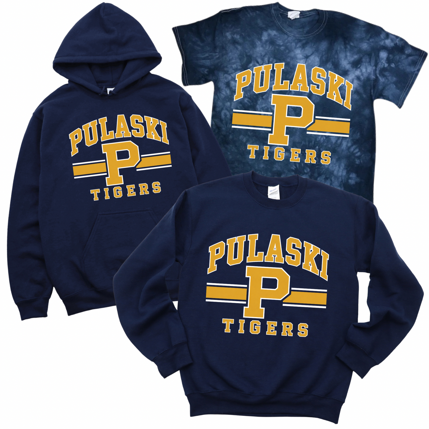 Pulaski Varsity Stripe - Navy | Pulaski Road Spiritwear Fundraiser | LI Spirit & Sports Apparel