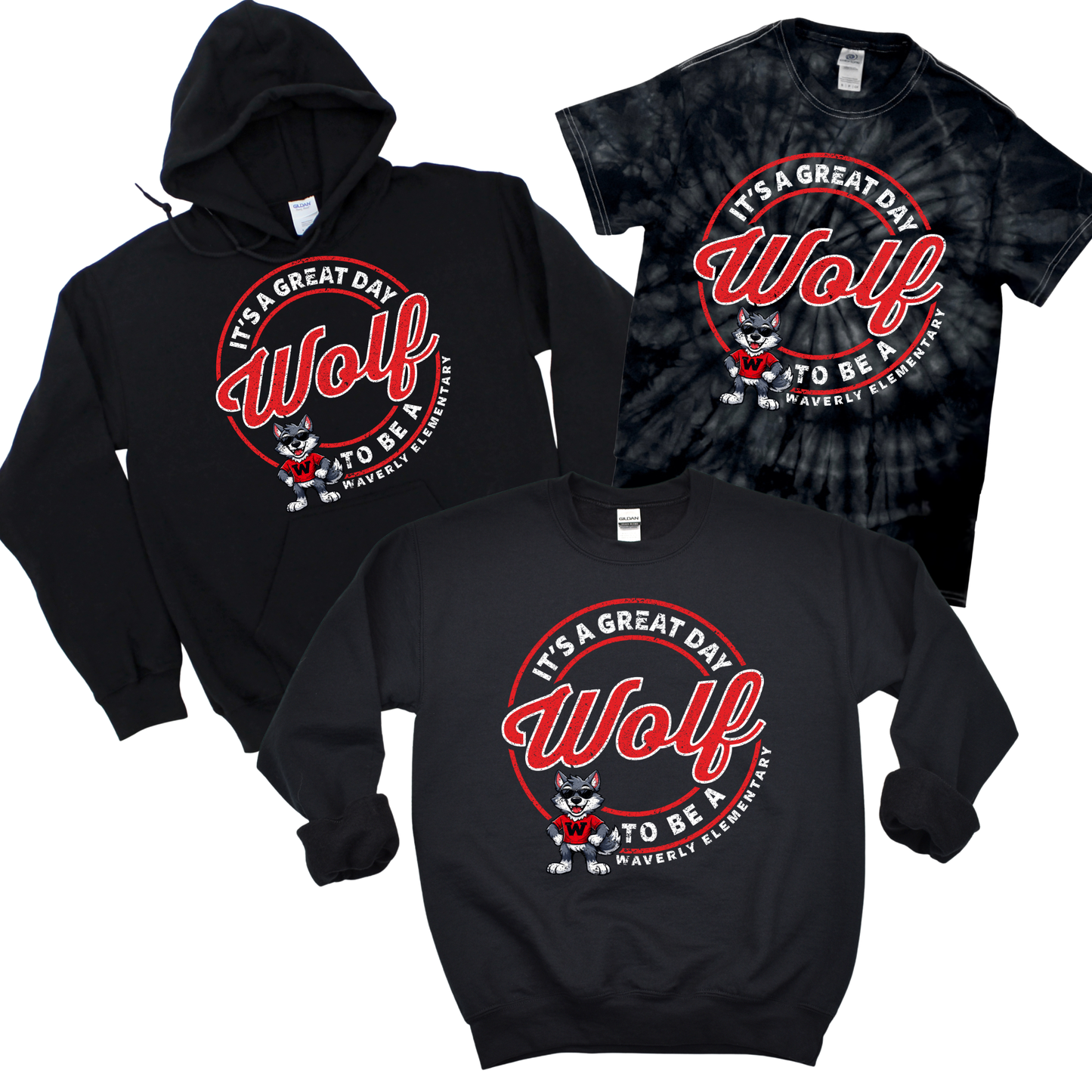 It’s a Great Day to be a Wolf - Black | Waverly Elementary Spiritwear Fundraiser | LI Spirit & Sports Apparel