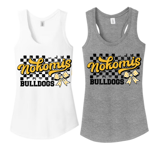 Bulldogs & Bows Girls/Womens Tank Top | Nokomis Spiritwear Fundraiser | LI Spirit & Sports Apparel