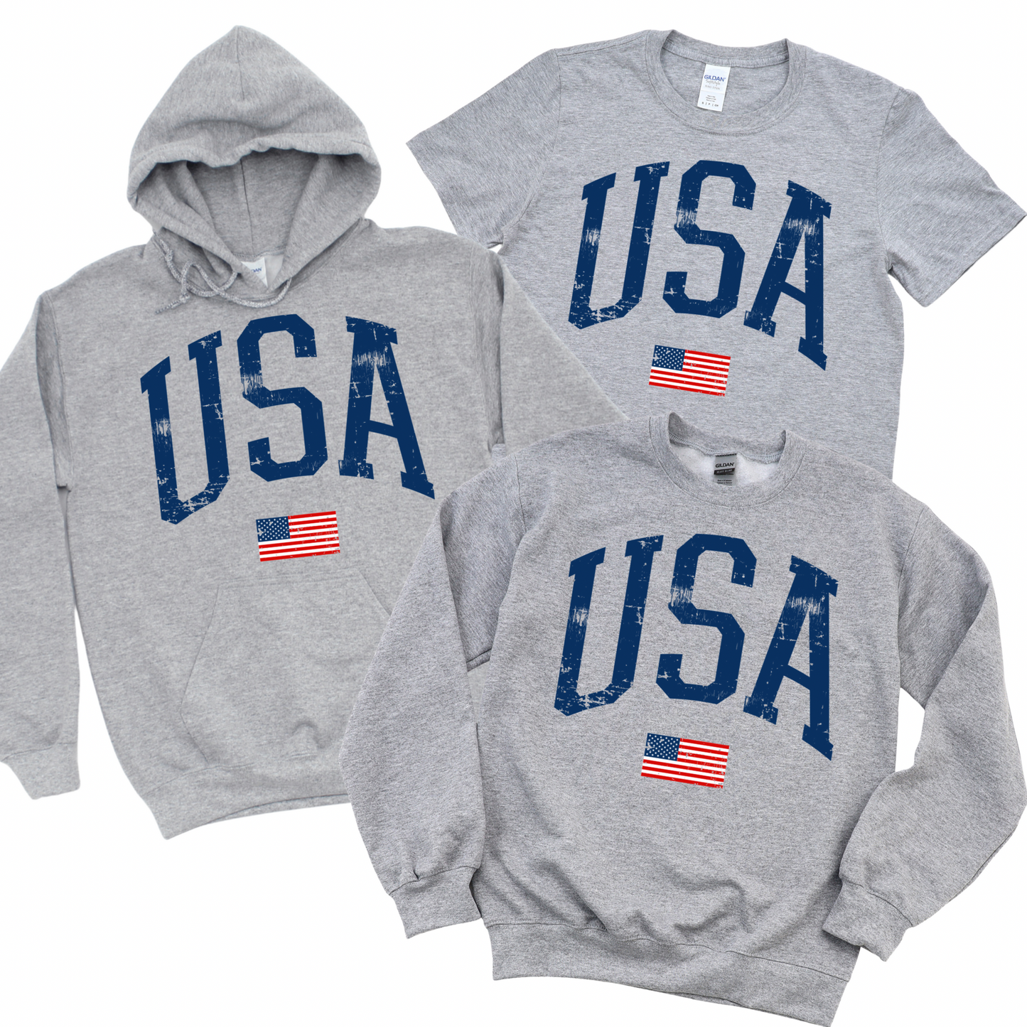 Distressed USA - Athletic Gray | USA Collection | LI Spirit & Sports Apparel