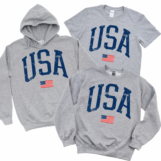 Distressed USA - Athletic Gray | USA Collection | LI Spirit & Sports Apparel