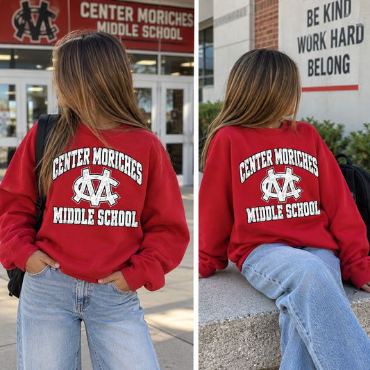 Classic Collegiate Style - Red | Center Moriches MS Spiritwear Fundraiser | LI Spirit & Sports Apparel