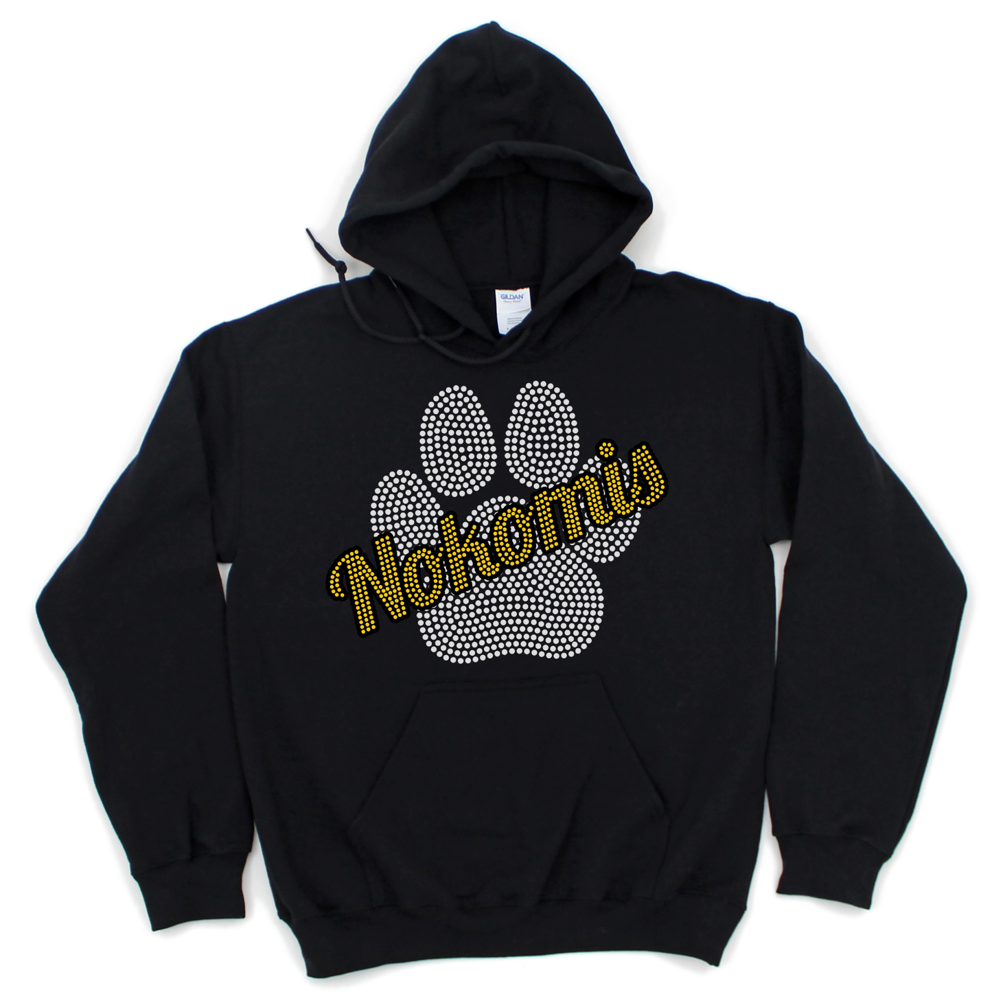 Rhinestone Nokomis Paw Hoodie | Nokomis Spiritwear Fundraiser | LI Spirit & Sports Apparel