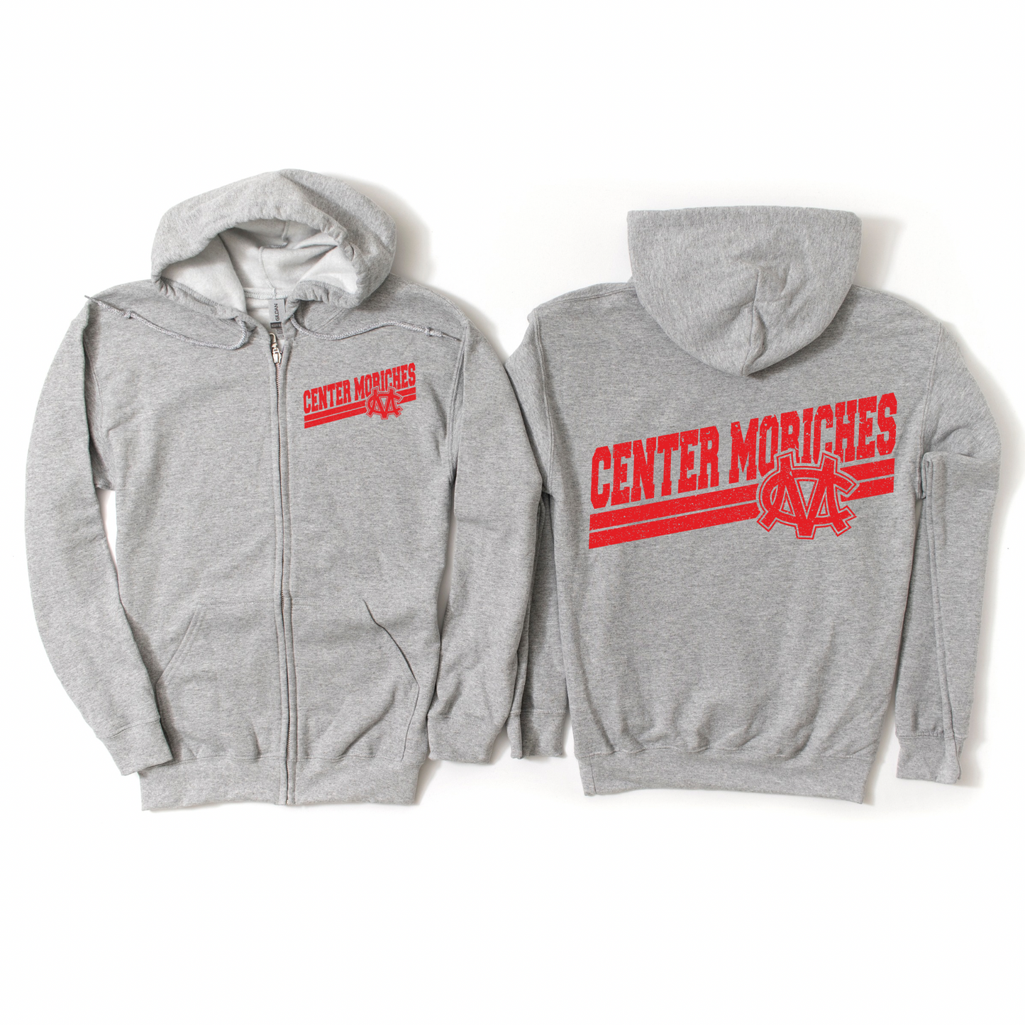 On the Tilt: Center Moriches Zip-Up Hoodie | Center Moriches MS Spiritwear Fundraiser | LI Spirit & Sports Apparel