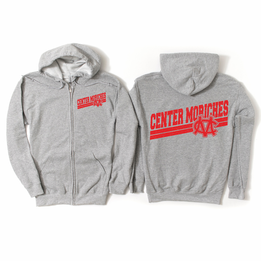 On the Tilt: Center Moriches Zip-Up Hoodie | Center Moriches MS Spiritwear Fundraiser | LI Spirit & Sports Apparel