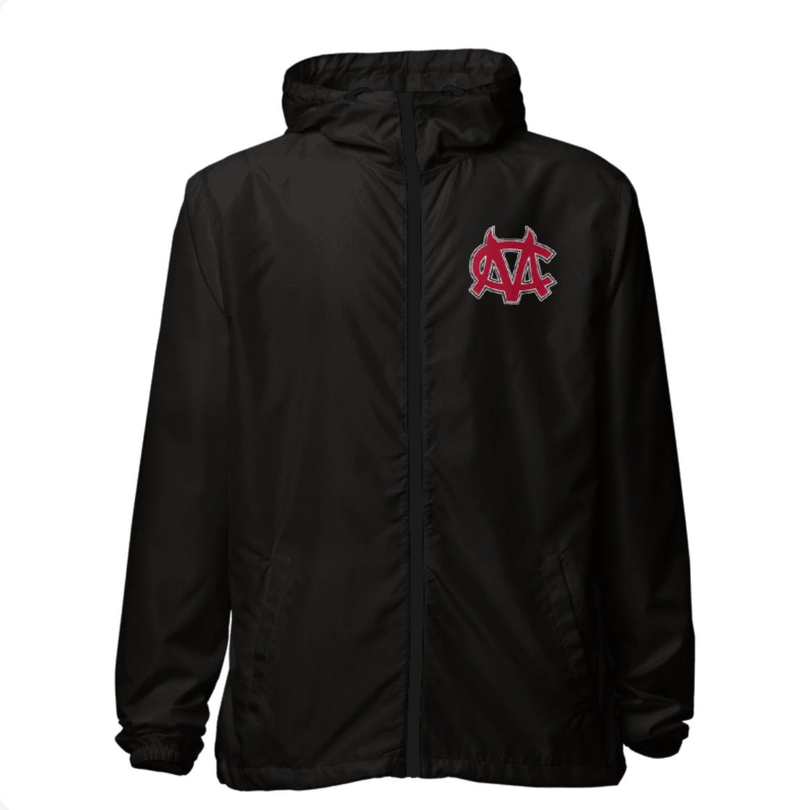 Center Moriches Red Devils Arch Windbreaker Jacket | Center Moriches HS Spiritwear Fundraiser | LI Spirit & Sports Apparel