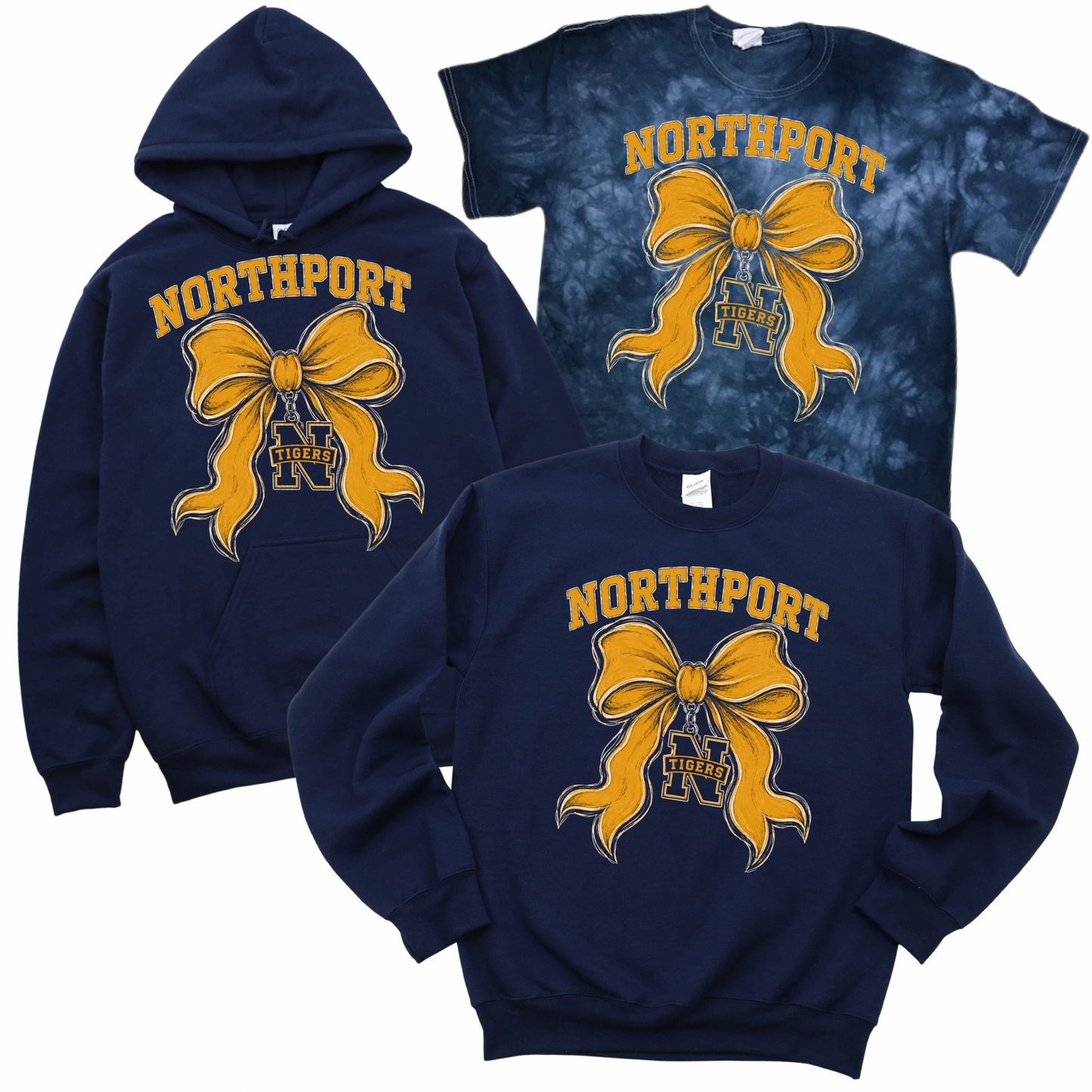 Northport Tiger Bow - Navy | Pulaski Road Spiritwear Fundraiser | LI Spirit & Sports Apparel