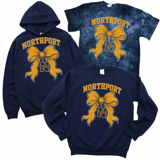 Northport Tiger Bow - Navy | Pulaski Road Spiritwear Fundraiser | LI Spirit & Sports Apparel