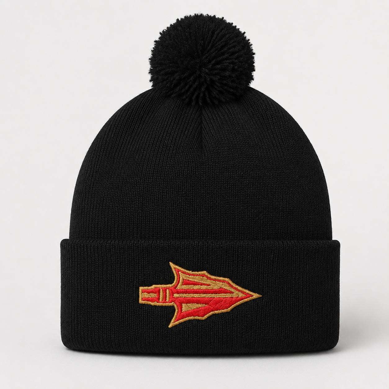 Sachem Arrow Embroidered Pom Pom Beanie | Sagamore Football | LI Spirit & Sports Apparel