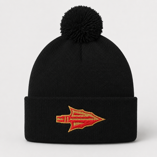 Sachem Arrow Embroidered Pom Pom Beanie | Sagamore Football | LI Spirit & Sports Apparel