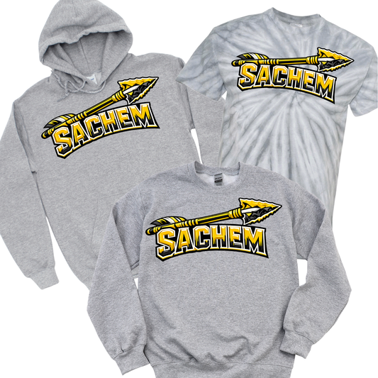 Sachem Arrow - Athletic Gray | Nokomis Spiritwear Fundraiser | LI Spirit & Sports Apparel