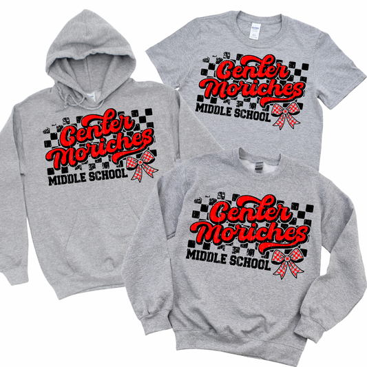 Checkered Center Moriches Bow | Center Moriches MS Spiritwear Fundraiser | LI Spirit & Sports Apparel