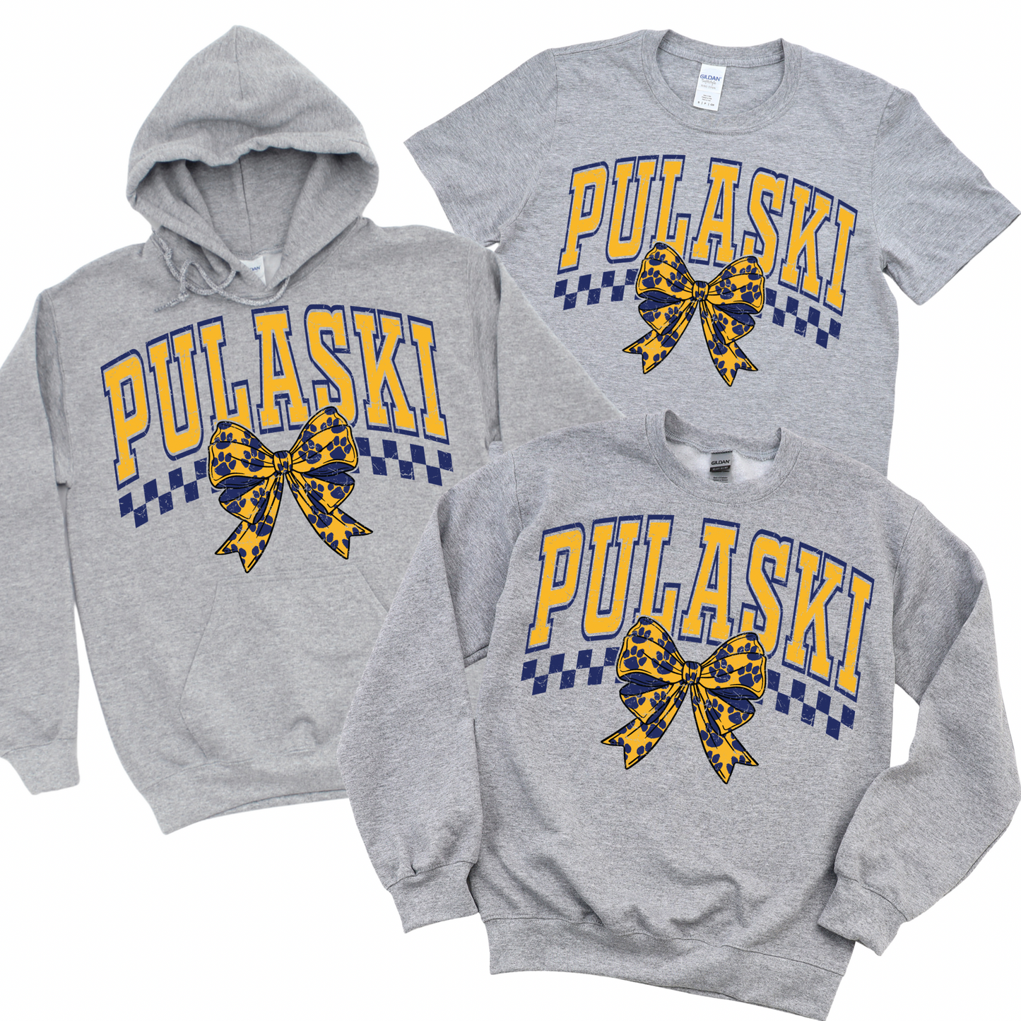 Pulaski Bow - Athletic Gray | Pulaski Road Spiritwear Fundraiser | LI Spirit & Sports Apparel