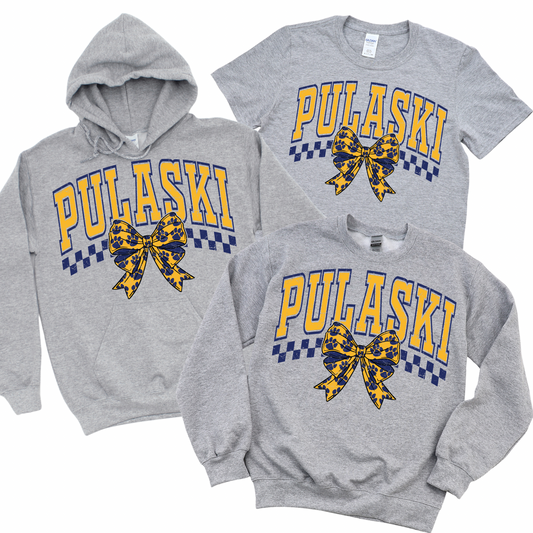 Pulaski Bow - Athletic Gray | Pulaski Road Spiritwear Fundraiser | LI Spirit & Sports Apparel