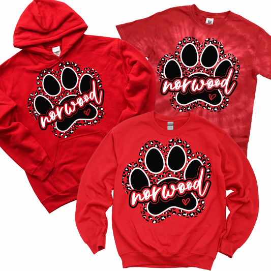 Leopard Norwood Paw Print | Norwood Elementary Spiritwear Fundraiser | LI Spirit & Sports Apparel