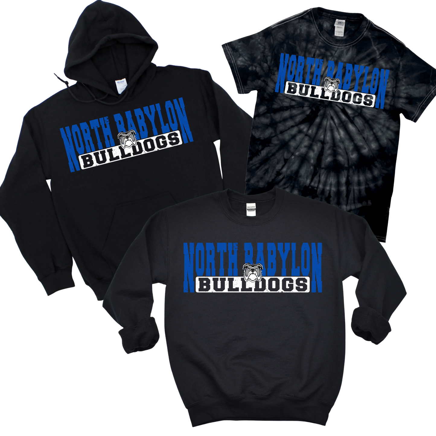 Bulldog Varsity Banner - Black | Woods Road Spiritwear Fundraiser | LI Spirit & Sports Apparel