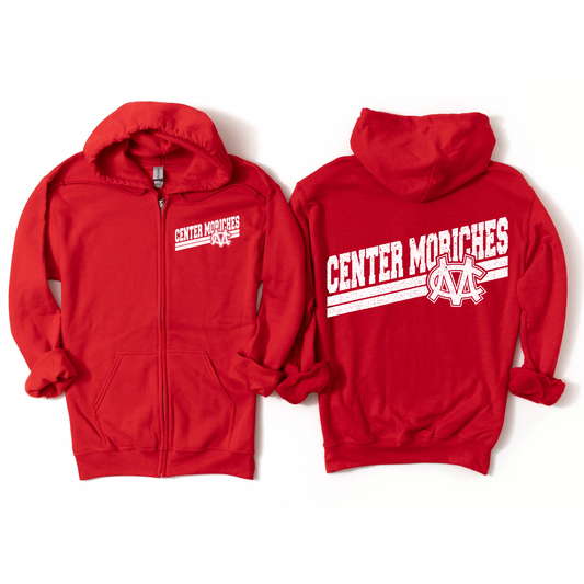 On the Tilt: Center Moriches Zip-Up Hoodie | Center Moriches MS Spiritwear Fundraiser | LI Spirit & Sports Apparel