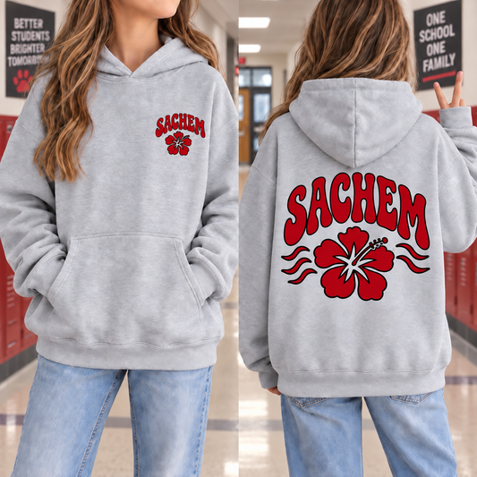 Sachem Coastal Red Hibiscus - Athletic Gray | Waverly Spiritwear | LI Spirit & Sports Apparel