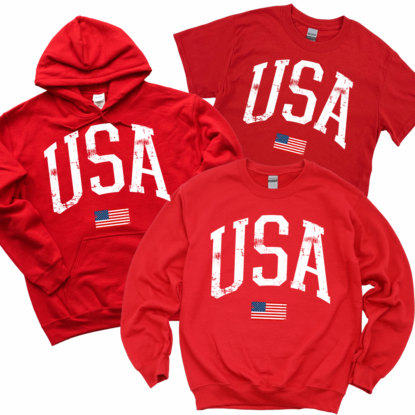 Distressed USA - Red | USA Collection | LI Spirit & Sports Apparel