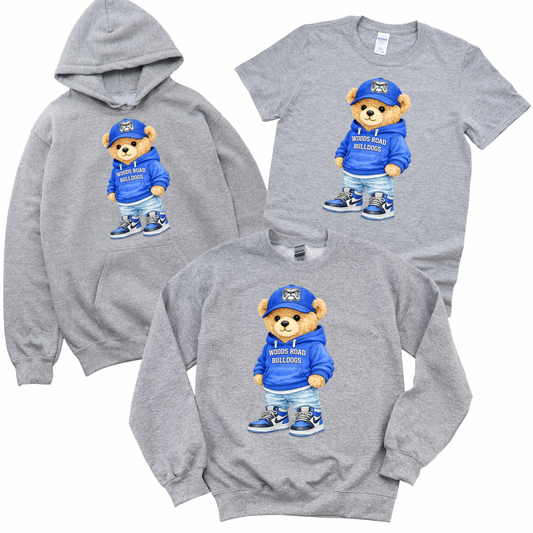 Varsity Bear: Woods Road Edition - Athletic Gray | Woods Road Spiritwear Fundraiser | LI Spirit & Sports Apparel