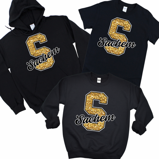 Sachem Gold Glitter S | Sachem Sports Apparel | LI Spirit & Sports Apparel