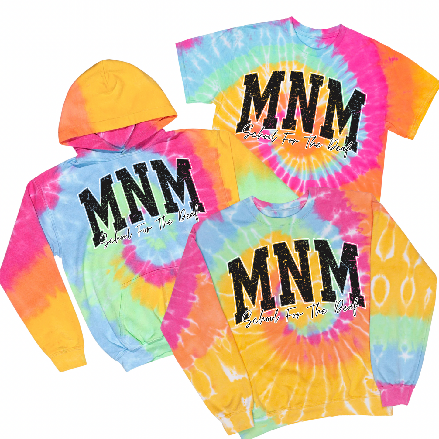 Varsity MNM Tie Dye | MNM School for the Deaf Spiritwear Fundraiser | LI Spirit & Sports Apparel