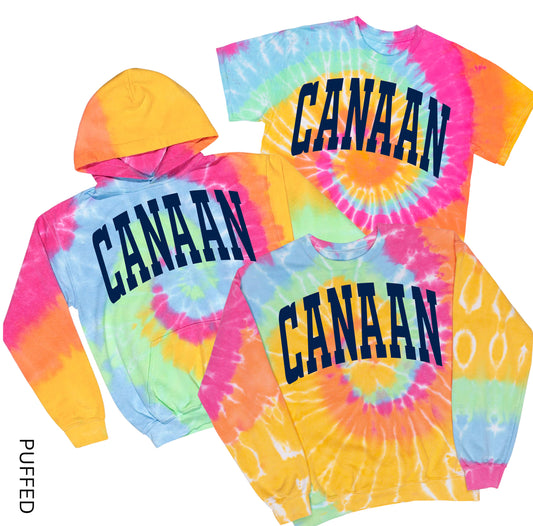 Puffed Varsity Canaan Tie Dye | Canaan Spiritwear Fundraiser | LI Spirit & Sports Apparel