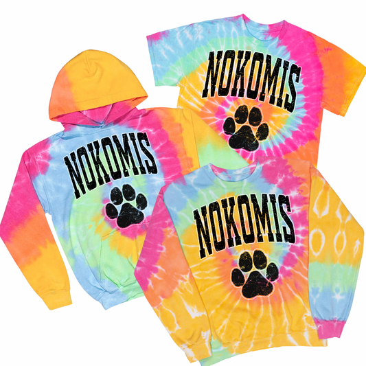 Nokomis Paw Print Tie Dye | Nokomis Spiritwear Fundraiser | LI Spirit & Sports Apparel