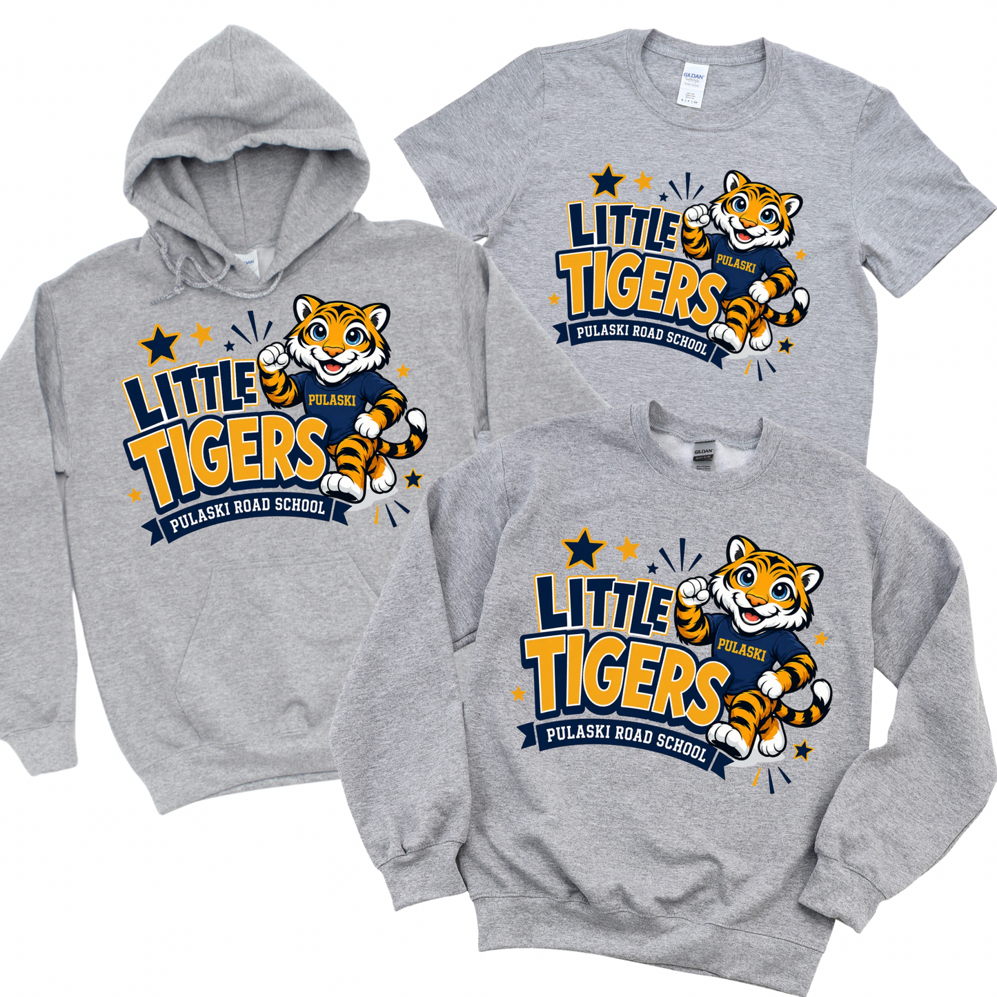 Pulaski Little Tigers - Athletic Gray | Pulaski Road Spiritwear Fundraiser | LI Spirit & Sports Apparel