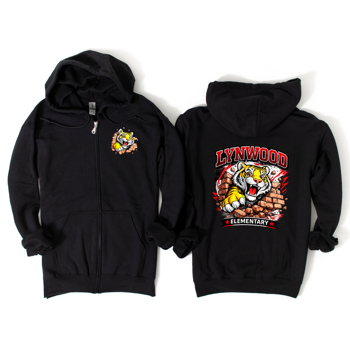 Lynwood Breakout Zip-Up Hoodie - Black | Lynwood Spiritwear Fundraiser | LI Spirit & Sports Apparel