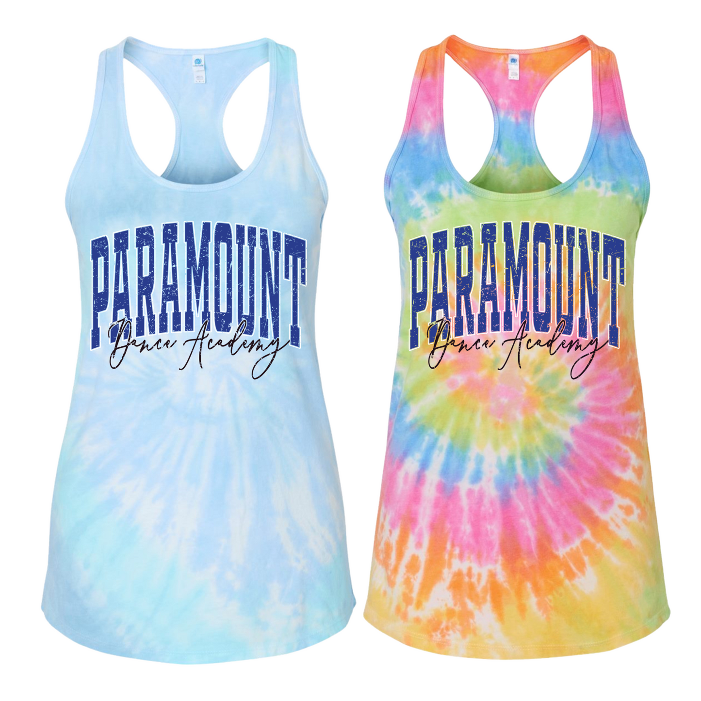Varsity Paramount Dance Academy Tie Dye Tank Tops [Adult Sizes Only] | Paramount Dance Academy | LI Spirit & Sports Apparel