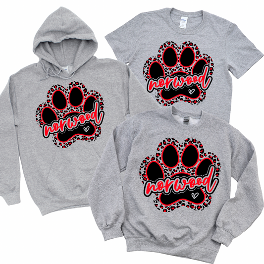 Leopard Norwood Paw Print | Norwood Elementary Spiritwear Fundraiser | LI Spirit & Sports Apparel