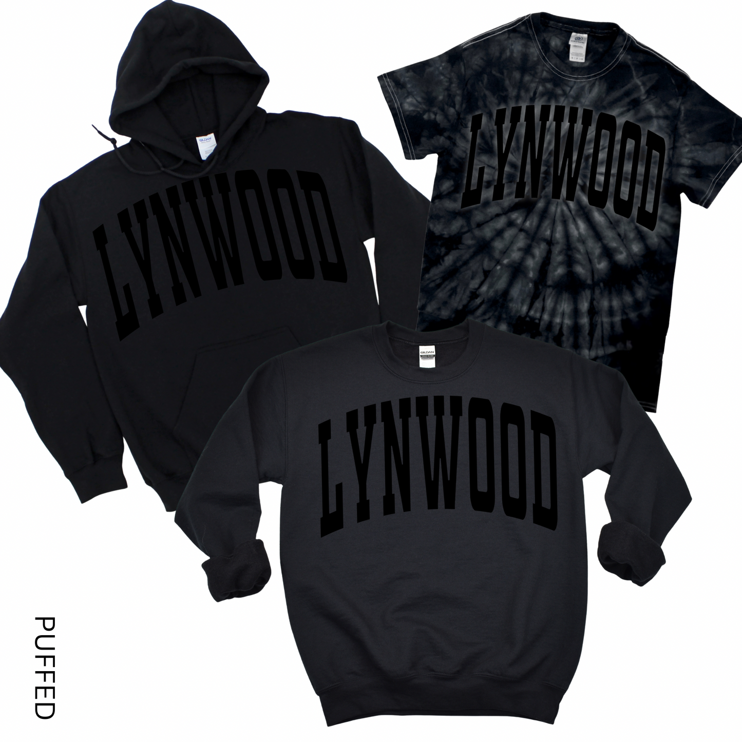 Puffed Lynwood Black on Black | Lynwood Spiritwear Fundraiser | LI Spirit & Sports Apparel