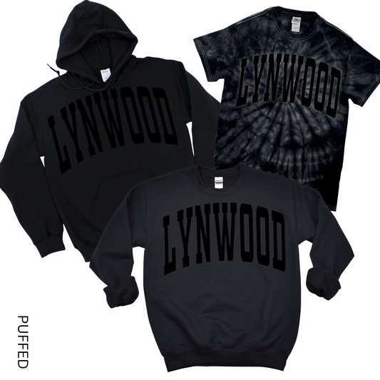 Puffed Lynwood Black on Black | Lynwood Spiritwear Fundraiser | LI Spirit & Sports Apparel