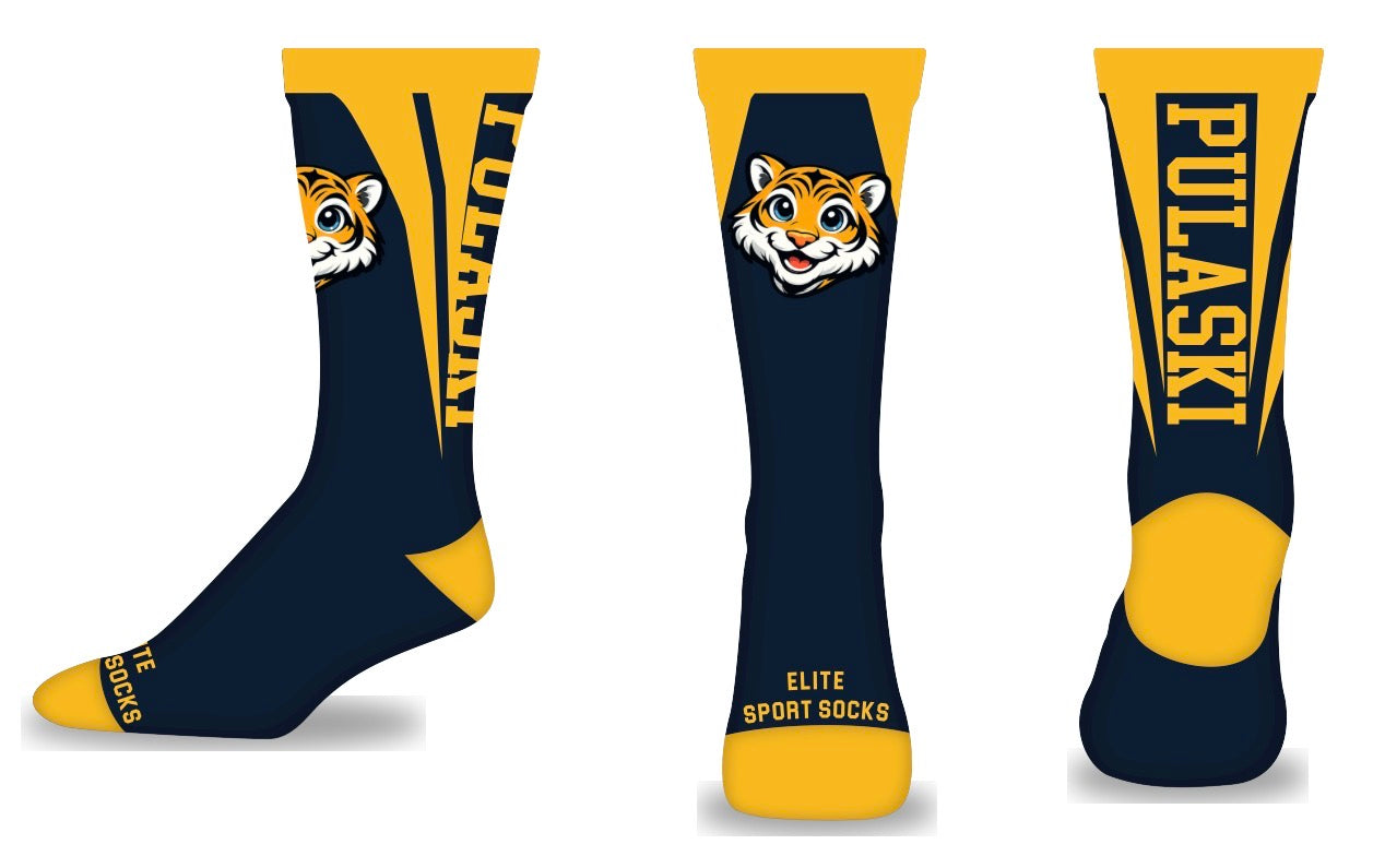 Pulaski Crew Socks | Pulaski Spiritwear Fundraiser | LI Spirit & Sports Apparel
