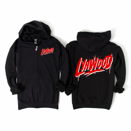 Drip Lynwood Black Zip-Up Hoodie | Lynwood Spiritwear Fundraiser | LI Spirit & Sports Apparel